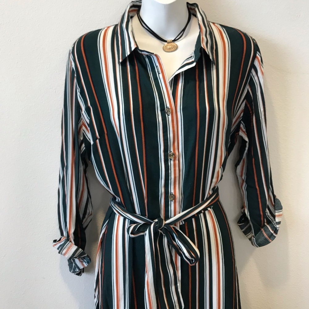 Button down long sleeve dress